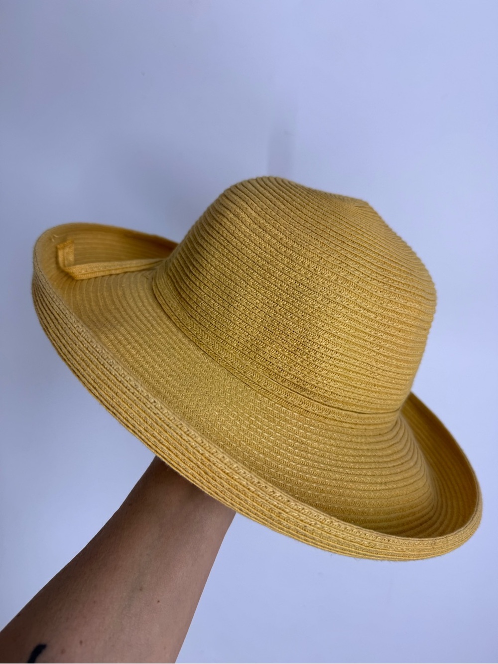 April Cornell butter yellow straw hat one size